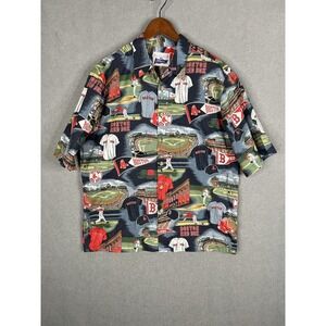 Reyn Spooner Boston‎ Red Sox Hawaiian Shirt Men's L Aloha Button MLB Baseball